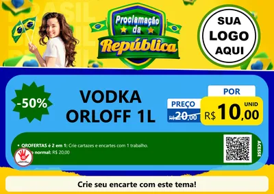 Modelo de Cartaz para Cartaz A4 Horizontal com o tema Proclamação da República para Distribuidora de bebidas