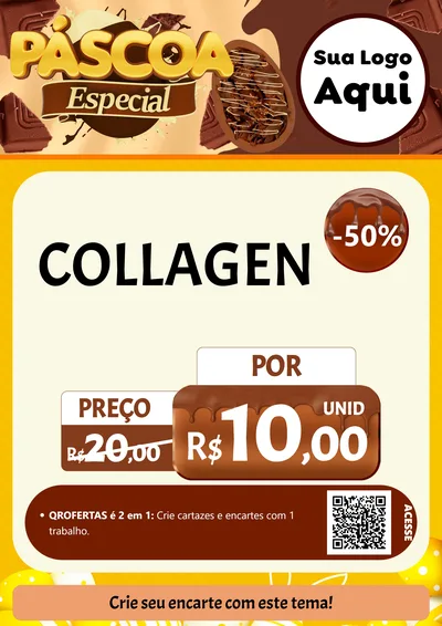 Modelo de Cartaz para Cartaz A4 Vertical com o tema Páscoa Especial para Suplementos alimentares