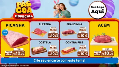Modelo de TV para TV Horizontal com o tema Páscoa Especial para Açougue