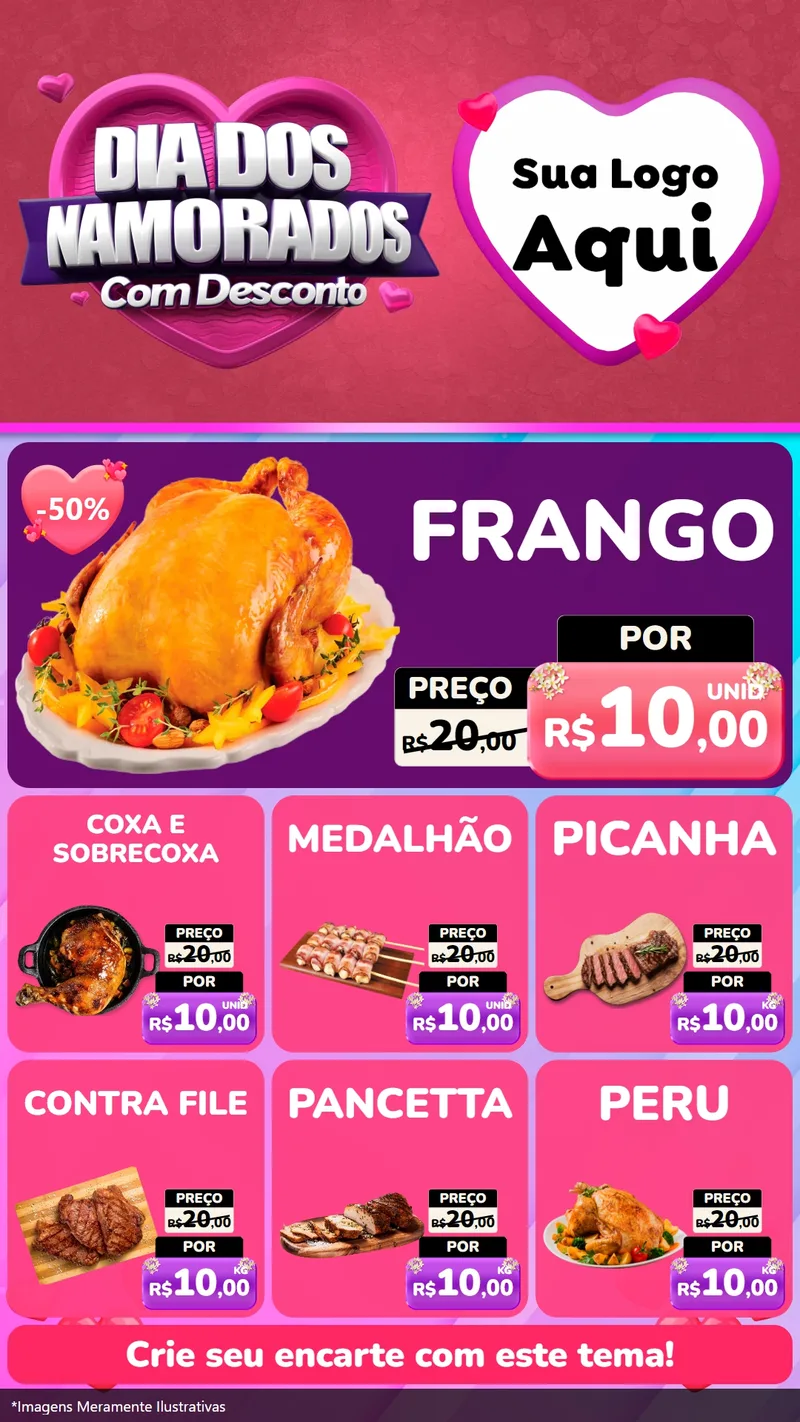 Modelo de Rede Social para Stories com o tema Dia Dos Namorados Com Desconto para Assados
