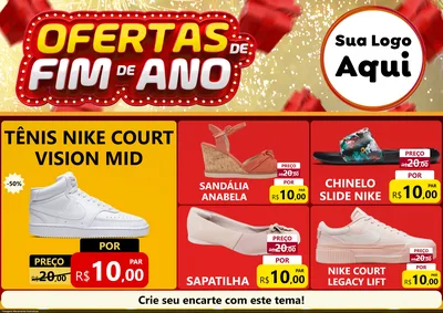 Modelo de Encarte para Encarte A4 Horizontal com o tema Ofertas de Fim de Ano para Calçados