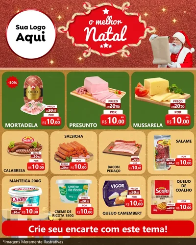 Modelo de Rede Social para Feed Instagram com o tema O Melhor Natal para Frios e Laticínios