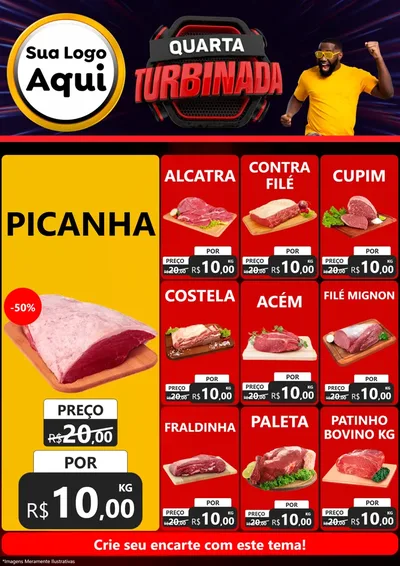Modelo de Encarte para Encarte A4 Vertical com o tema Quarta Turbinada para Açougue