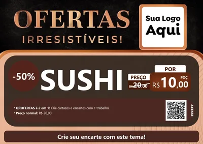 Modelo de Cartaz para Cartaz A4 Horizontal com o tema Ofertas Irresistíveis! para Comida japonesa