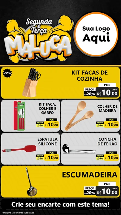 Modelo de TV para TV Vertical com o tema Segunda e Terça Maluca para Utilidades Domésticas
