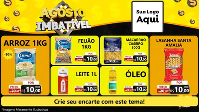 Modelo de TV para TV Horizontal com o tema Agosto Imbatível para Supermercado