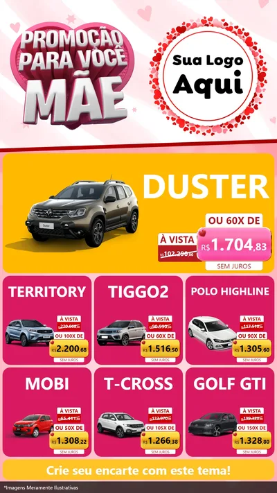 Modelo de Rede Social para Stories com o tema Promoção Para Você Mãe para Concessionaria de Carros