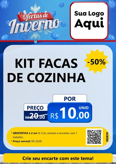 Modelo de Cartaz para Cartaz A4 Vertical com o tema Ofertas de Inverno para Utilidades Domésticas