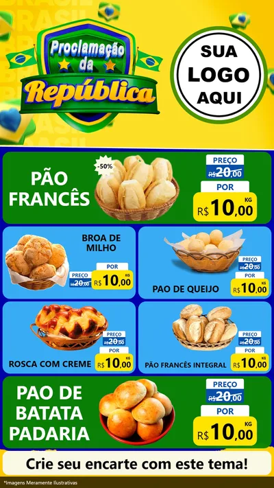 Modelo de TV para TV Vertical com o tema Proclamação da República para Padaria