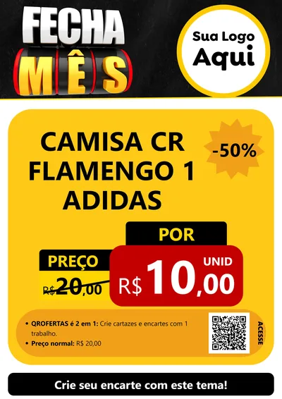 Modelo de Cartaz para Cartaz A4 Vertical com o tema Fecha Mês para Roupas e acessórios