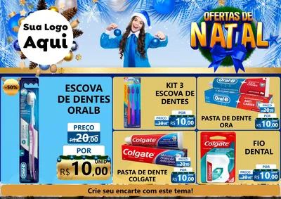 Modelo de Encarte para Encarte A4 Horizontal com o tema Ofertas de Natal para Higiene Pessoal