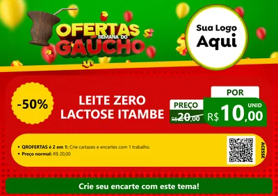 Modelo de Cartaz para Cartaz A4 Horizontal com o tema Ofertas Semana Do Gaúcho para Frios e Laticínios