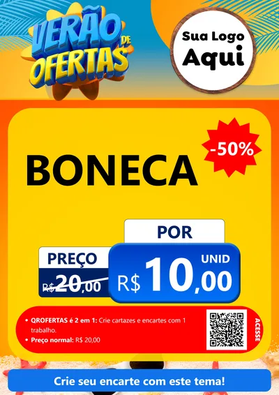 Modelo de Cartaz para Cartaz A4 Vertical com o tema Verão de Ofertas para Brinquedos