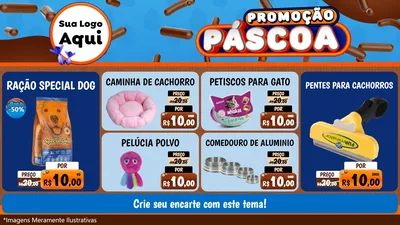 Modelo de TV para TV Horizontal com o tema Promoção Páscoa para Pet Shop