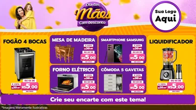 Modelo de TV para TV Horizontal com o tema Dia das Mães com Desconto para Móveis e Eletro
