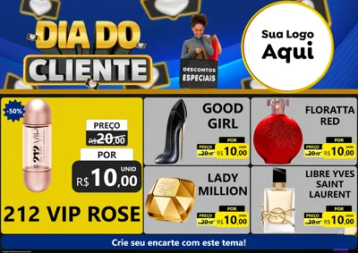 Modelo de Encarte para Encarte A4 Horizontal com o tema Dia Do Cliente para Perfumes