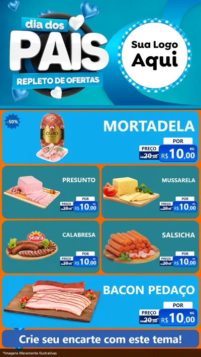 Modelo de TV para TV Vertical com o tema Dia Dos Pais Repleto de Ofertas para Frios e Laticínios