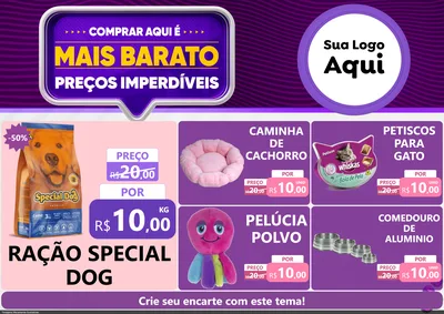 Modelo de Encarte para Encarte A4 Horizontal com o tema Mais Barato para Pet Shop