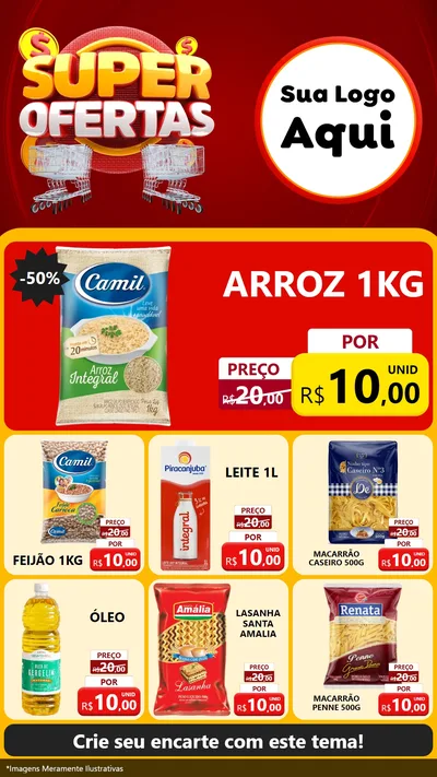 Modelo de Rede Social para Stories com o tema Super Ofertas para Supermercado