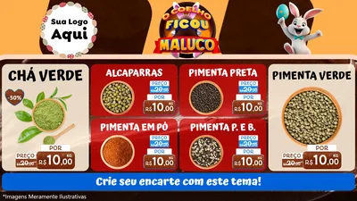 Modelo de TV para TV Horizontal com o tema O Coelho Ficou Maluco - Páscoa para Produtos Naturais