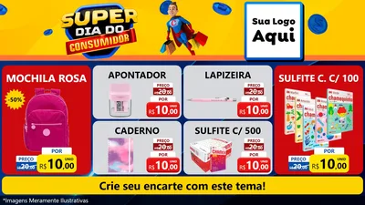 Modelo de TV para TV Horizontal com o tema Super Dia do Consumidor para Papelaria