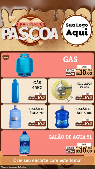 Modelo de TV para TV Vertical com o tema Ofertas de Páscoa para Água e gás