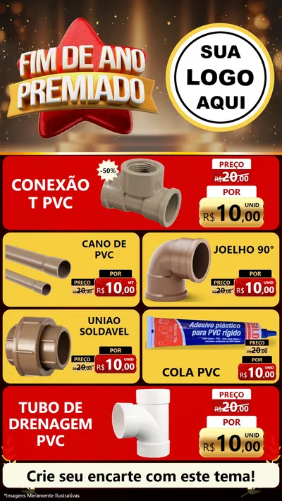 Modelo de TV para TV Vertical com o tema Fim de Ano Premiado para Tubos e conexões