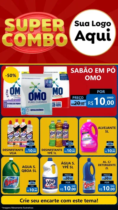 Modelo de Rede Social para Stories com o tema Super Combo para Produtos de Limpeza