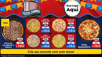 Modelo de TV para TV Horizontal com o tema Festa Junina para Pizzaria