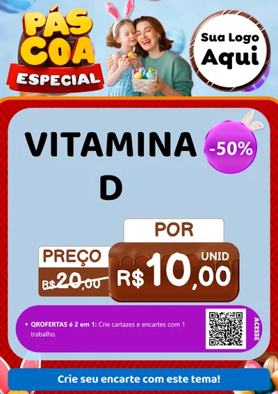 Modelo de Cartaz para Cartaz A4 Vertical com o tema Páscoa Especial para Farmácia