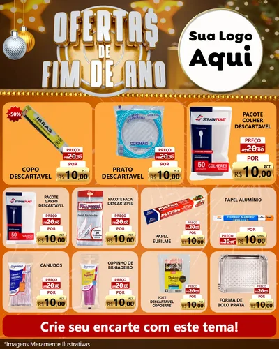 Modelo de Rede Social para Feed Instagram com o tema Ofertas de Fim de Ano para Embalagens
