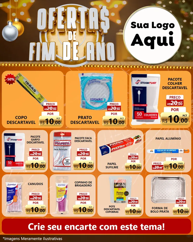 Modelo de Rede Social para Feed Instagram com o tema Ofertas de Fim de Ano para Embalagens