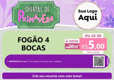 Modelo de Cartaz para Cartaz A4 Horizontal com o tema Ofertas de Primavera para Móveis e Eletro