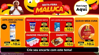 Modelo de TV para TV Horizontal com o tema Sexta-feira Maluca para Frios e Laticínios