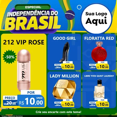 Modelo de Rede Social para Feed Facebook com o tema Especial Independência do Brasil para Perfumes