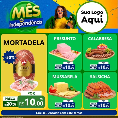 Modelo de Rede Social para Feed Facebook com o tema Mês da Independência para Frios e Laticínios