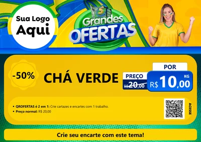 Modelo de Cartaz para Cartaz A4 Horizontal com o tema Grandes Ofertas para Produtos Naturais