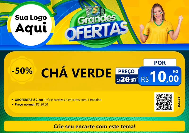 Modelo de Cartaz para Cartaz A4 Horizontal com o tema Grandes Ofertas para Produtos Naturais
