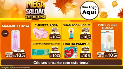 Modelo de TV para TV Horizontal com o tema Mega Saldão de Outono para Bebês