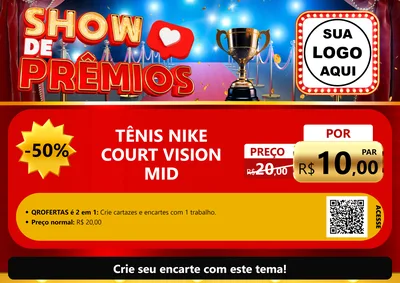 Modelo de Cartaz para Cartaz A4 Horizontal com o tema Show de Prêmios para Calçados