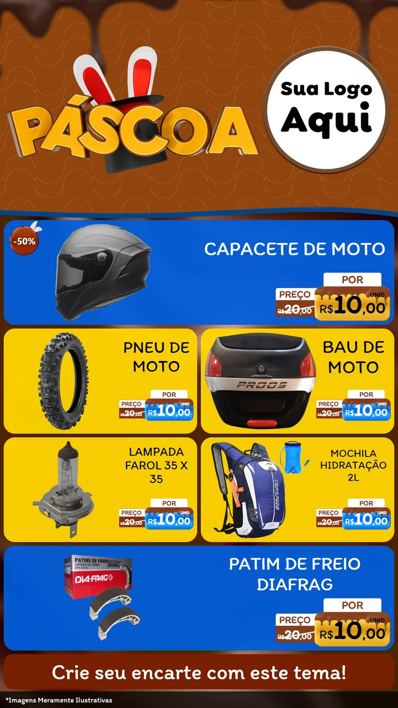 Modelo de TV para TV Vertical com o tema Páscoa para Moto peças