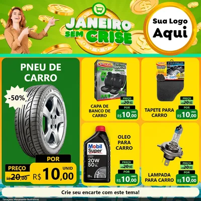 Modelo de Rede Social para Feed Facebook com o tema Janeiro Sem Crise para Auto peças