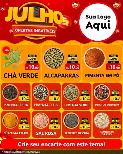 Modelo de Rede Social para Feed Instagram com o tema Julho Ofertas Imbatíveis para Produtos Naturais