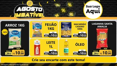 Modelo de TV para TV Horizontal com o tema Agosto Imbatível para Supermercado
