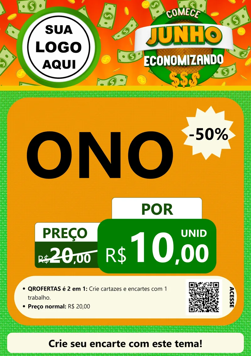 Modelo de Cartaz para Cartaz A4 Vertical com o tema Comece Junho Economizando para Óticas