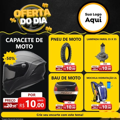 Modelo de Rede Social para Feed Facebook com o tema Oferta Do Dia para Moto peças