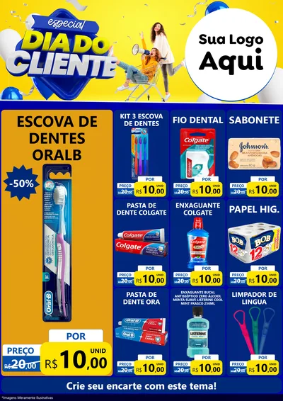 Modelo de Encarte para Encarte A4 Vertical com o tema Especial Dia do Cliente para Higiene Pessoal