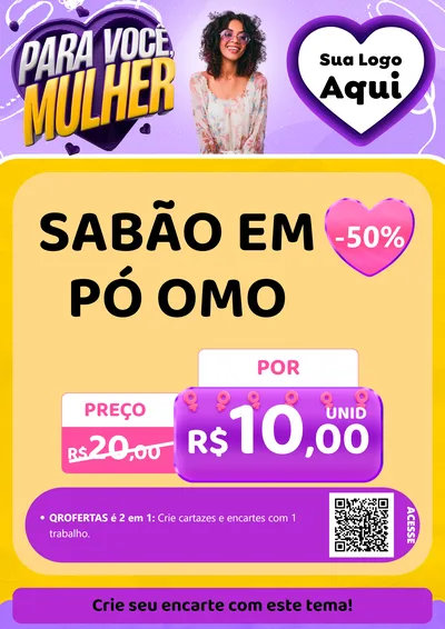 Modelo de Cartaz para Cartaz A4 Vertical com o tema Para Você, Mulher para Produtos de Limpeza