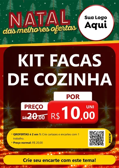 Modelo de Cartaz para Cartaz A4 Vertical com o tema Natal das Melhores Ofertas para Utilidades Domésticas
