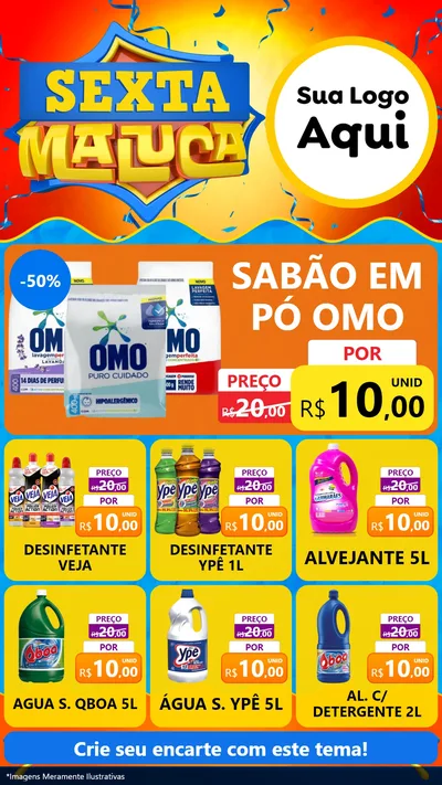 Modelo de Rede Social para Stories com o tema Sexta Maluca para Produtos de Limpeza